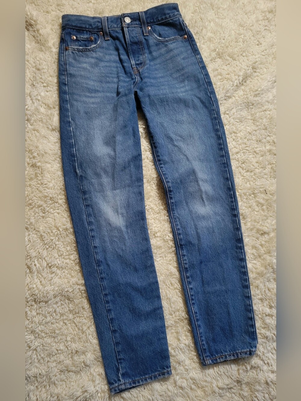 Levi's Wedgie Jeans Classic Blue | 100% Cotton | 23 (Petite) | INSEAM 26"